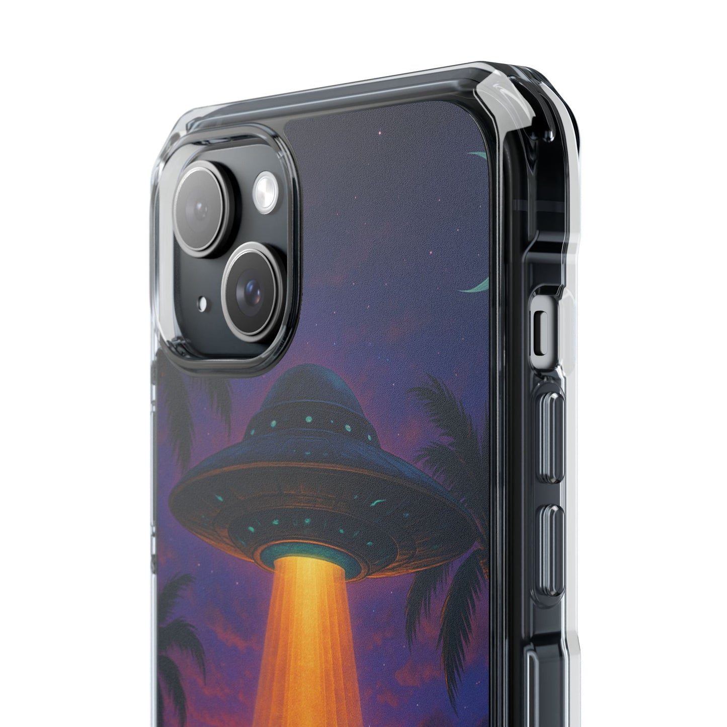 Beach UFO at Night Magnetic Clear Phone Case, Many Models