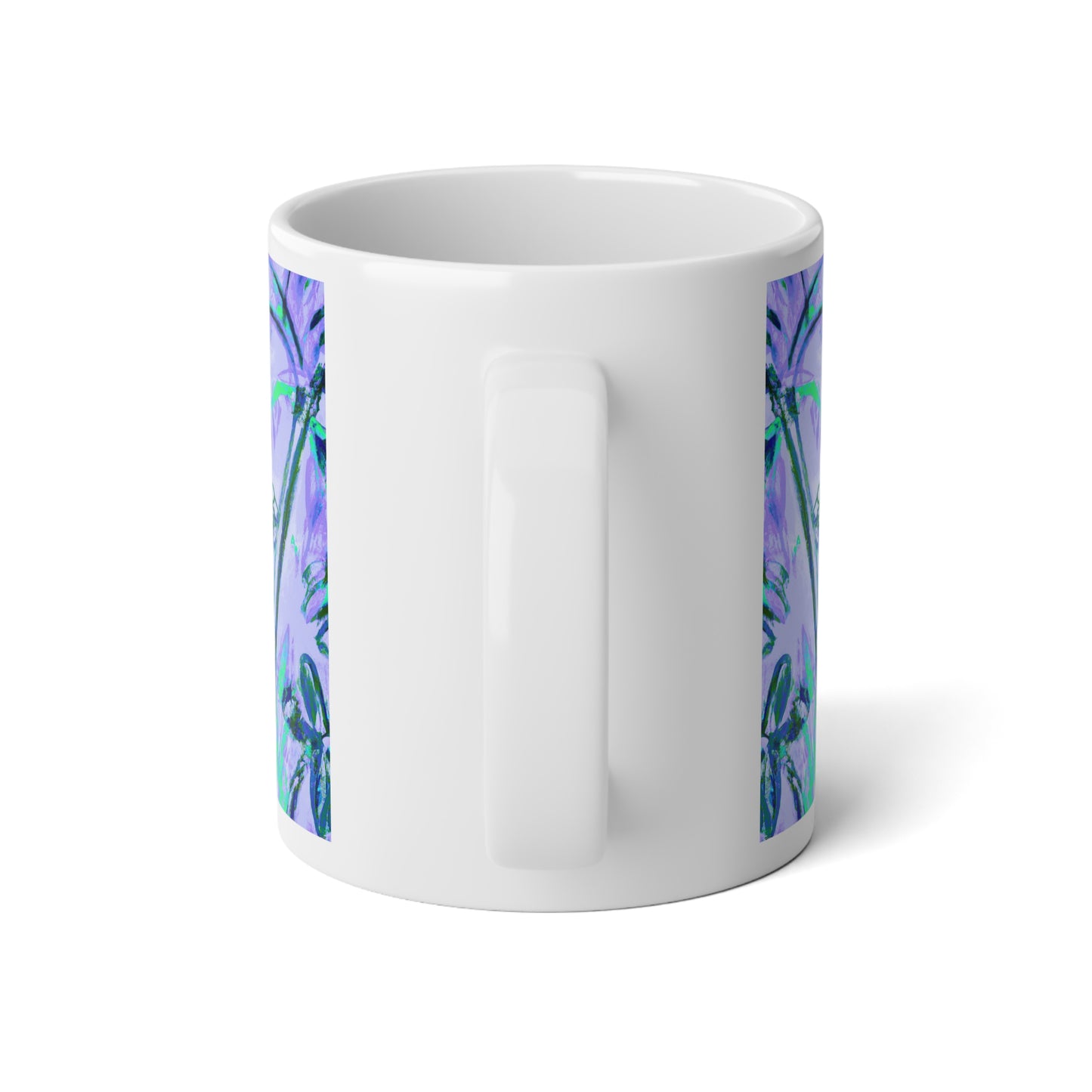 Jumbo Mug, 20oz, Tropical Doodles, Purple | Tropical Coffee Cup