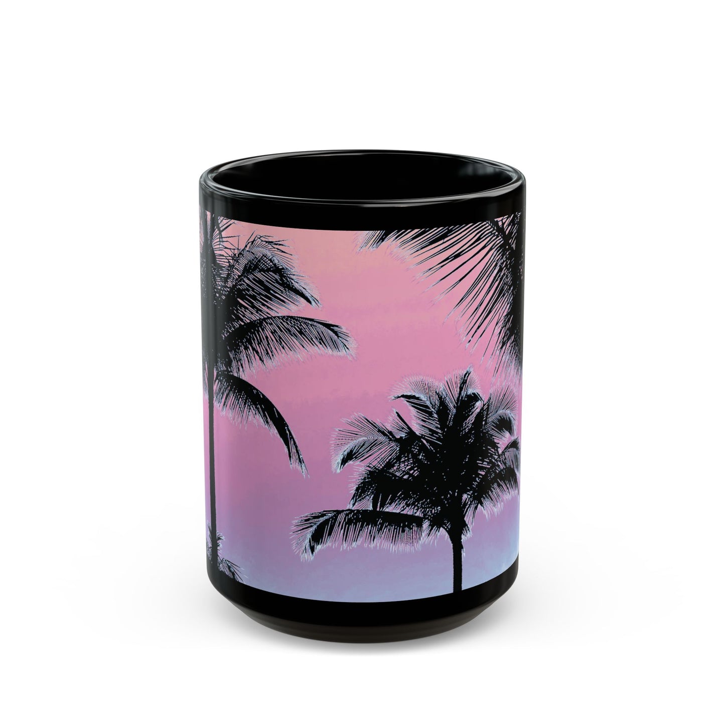 Black Coffee Mug - Palm Glow, Pastels