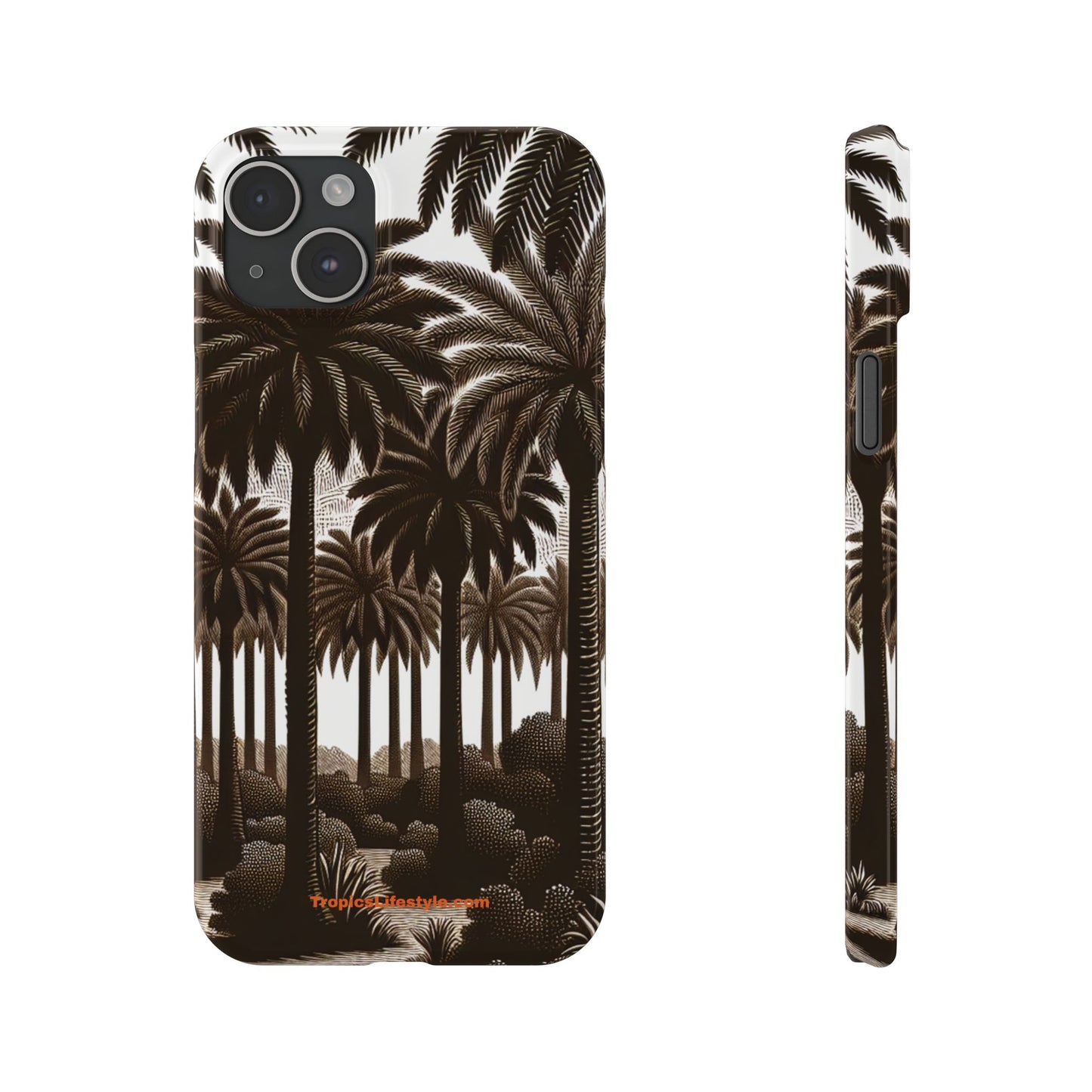 Slim Phone Cases - Woodcut Palm Grove