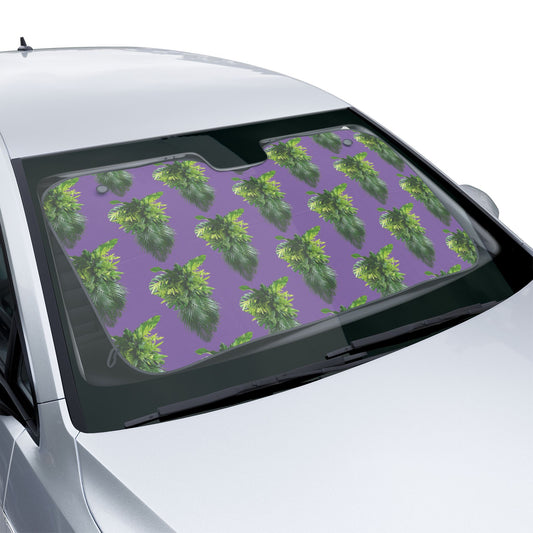 Tropical Car Sun Shades / Palm Fronds Cascade, light purple