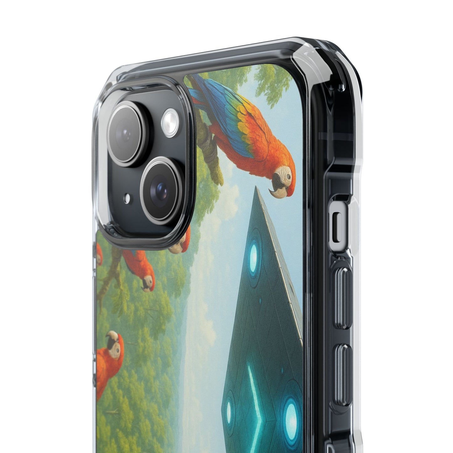UFO and Macaws Magnetic Clear Phone Case, Many Models