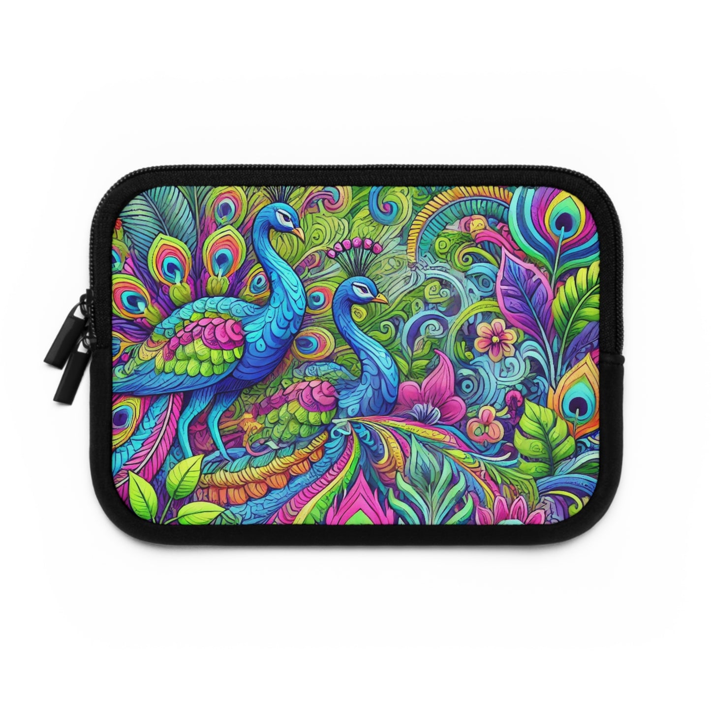 Tropical Laptop Sleeve, 5 Sizes - Perfect for Beach Lovers & Students / Rainforest Peacocks POP