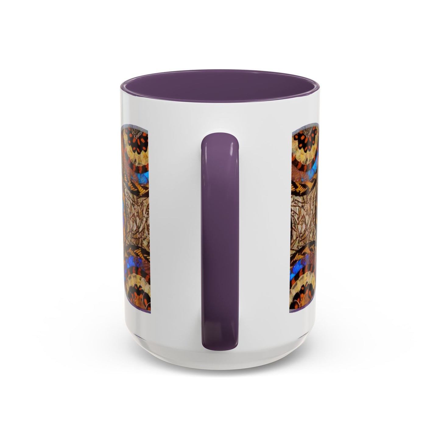 Accent Coffee Mug (11, 15oz), 8 Colors - Real Butterfly Wings Plate #3