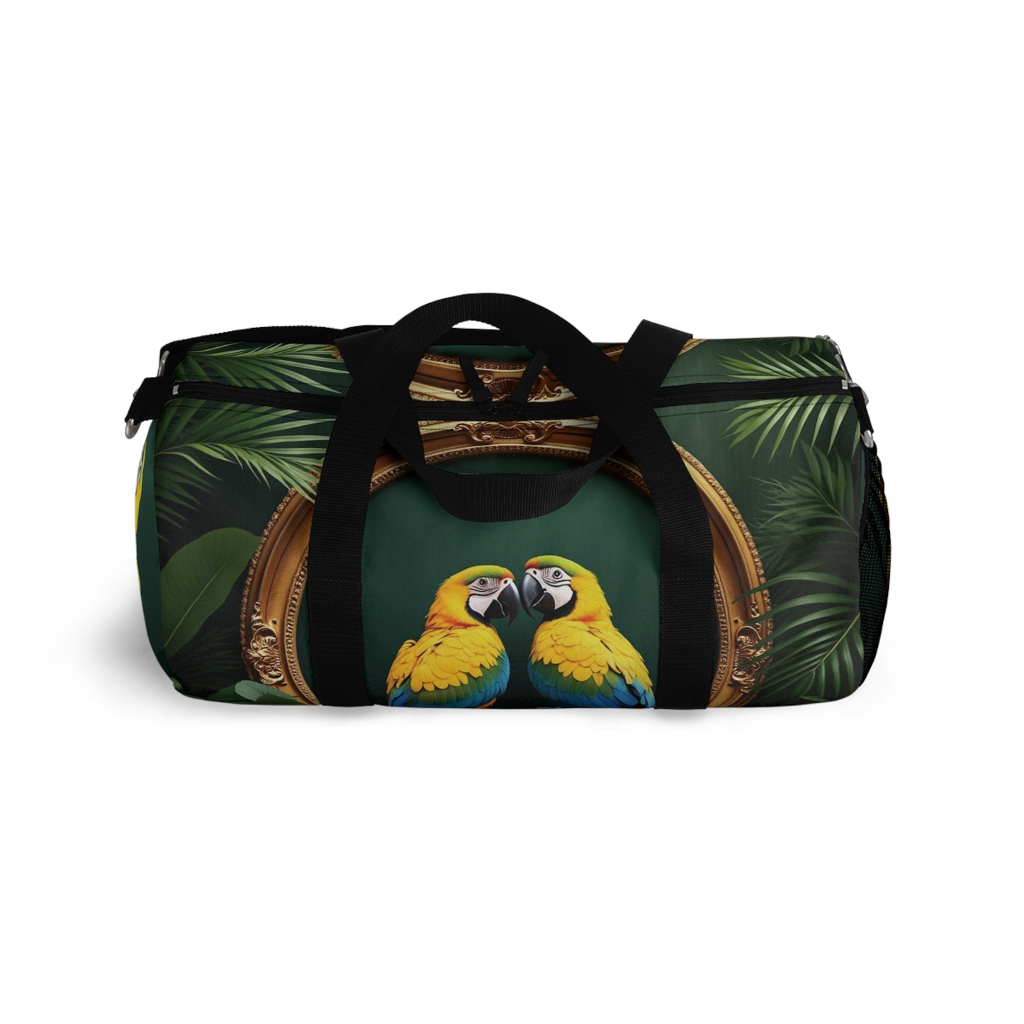 Tropical Rainforest Duffel Bag - Perfect for Travel and Gym / Framed Parrot Pair