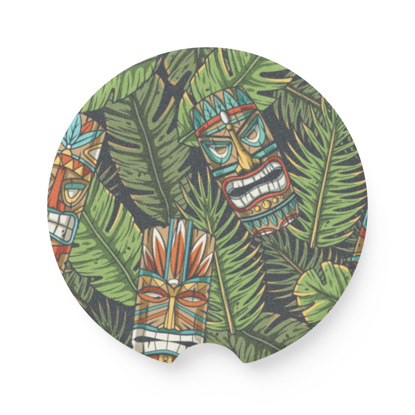 Soapstone Car Coaster - Tiki Greenery