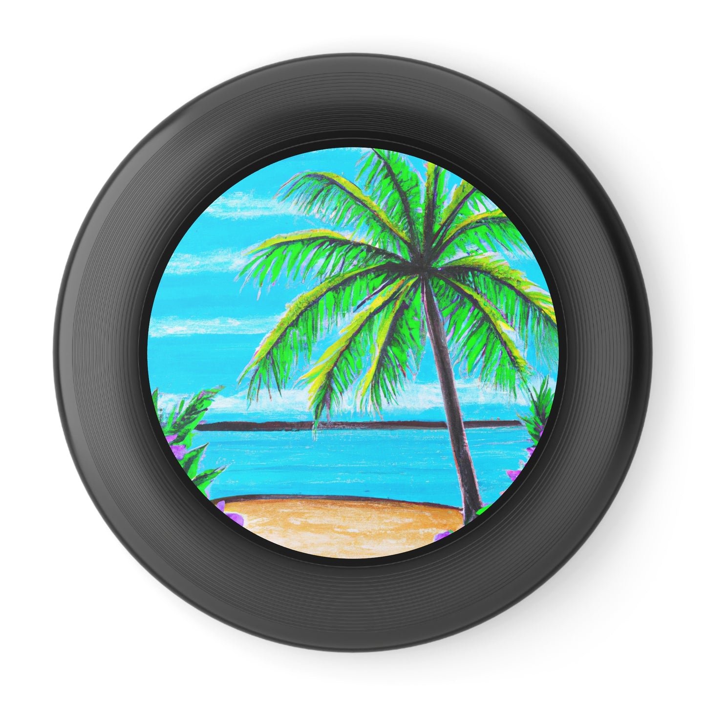 Tropical Paradise Frisbee with Palm Tree Design for Beach Fun