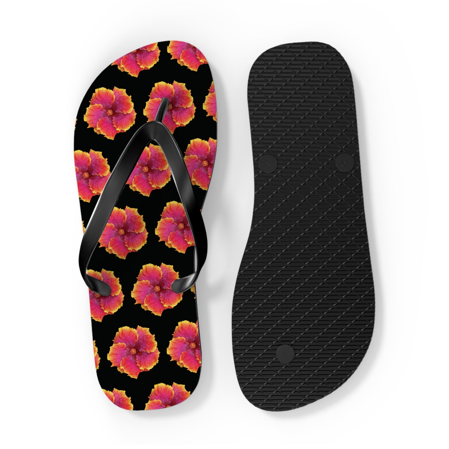 Flip Flops - Sunset Hibiscus/Black