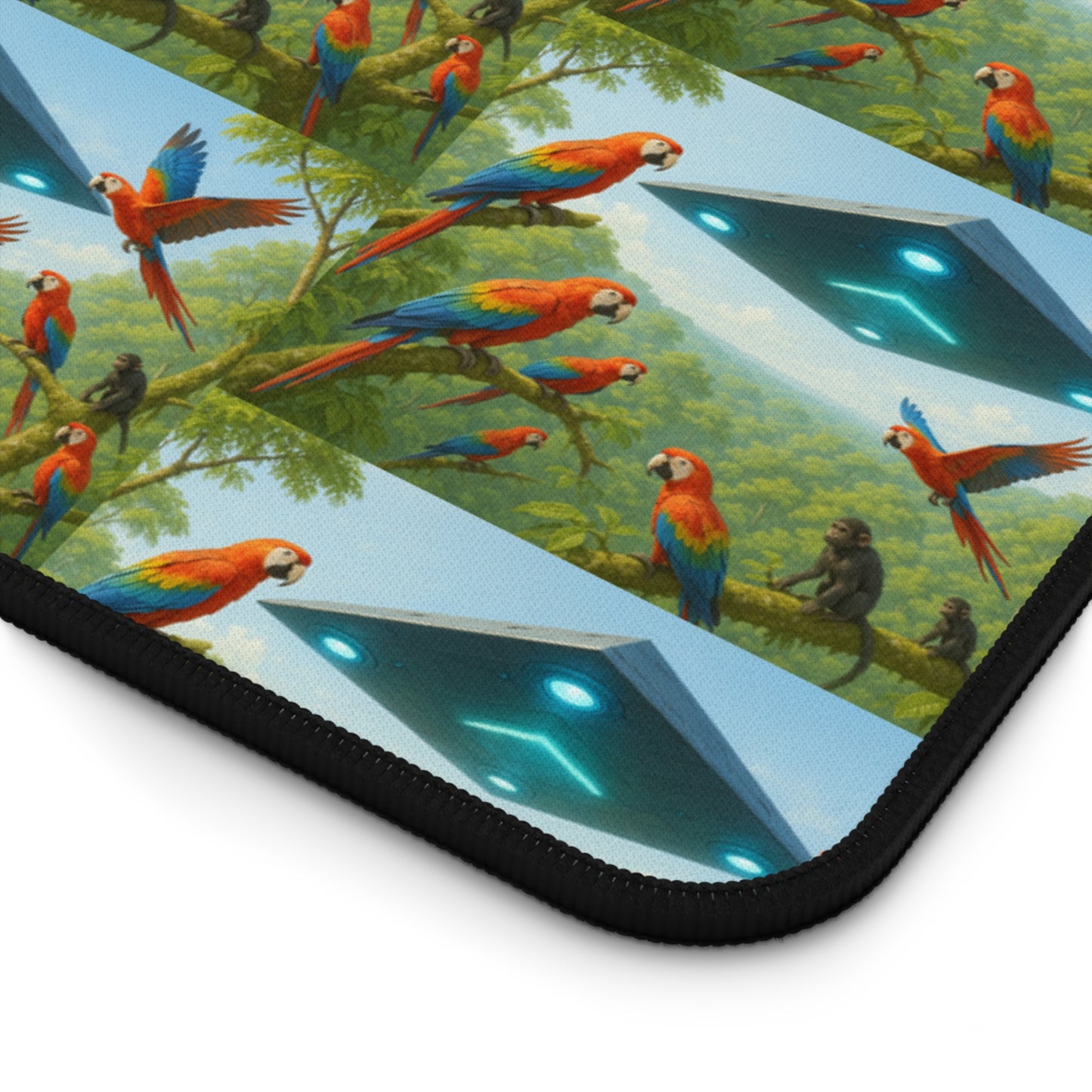 Tropical Mouse Pad/Desk Mat, 3 Sizes - Perfect for Home Office / Macaws and UFO