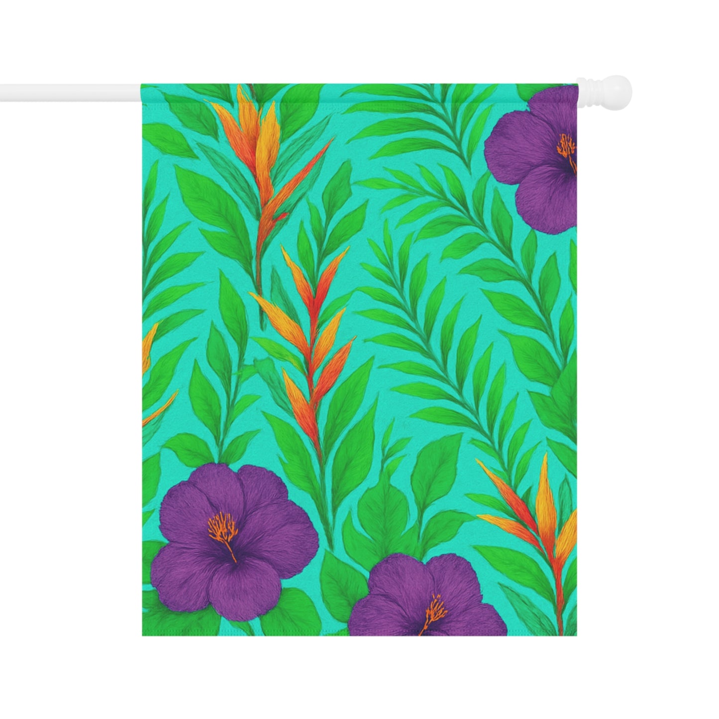 Tropical Garden Flag - Perfect for Outdoor Decor / Midnight Flower, Turquoise