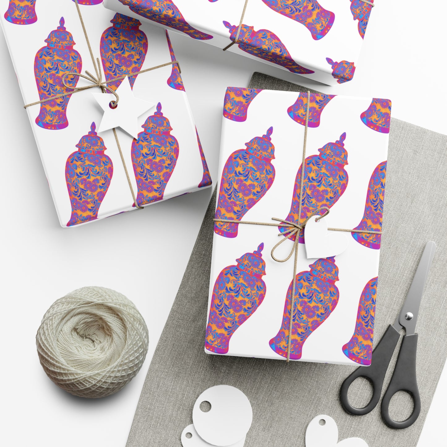 Gift Wrap Papers, Heatwave Ginger Jar, 3 Sizes