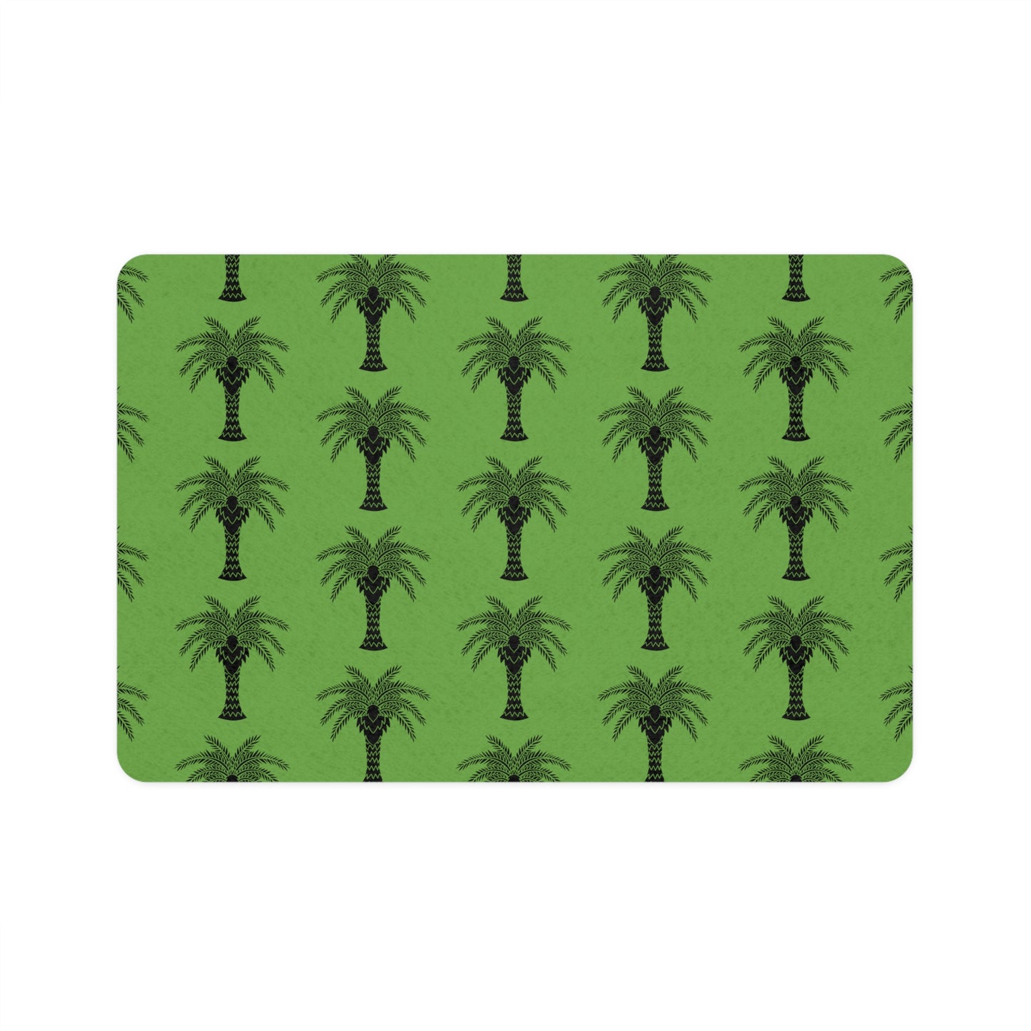 Pet Food Mat (12x18), Art Deco Palm, Green