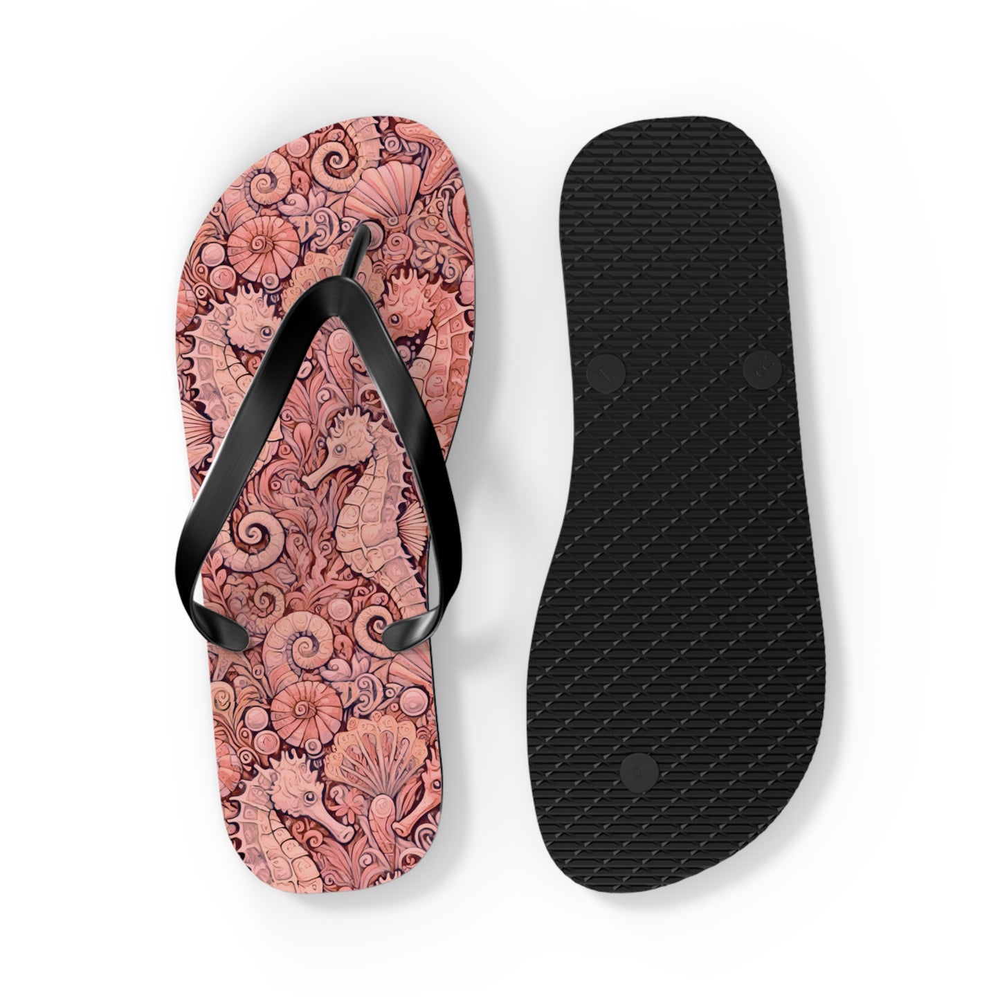 Flip Flops - Seahorses/Red
