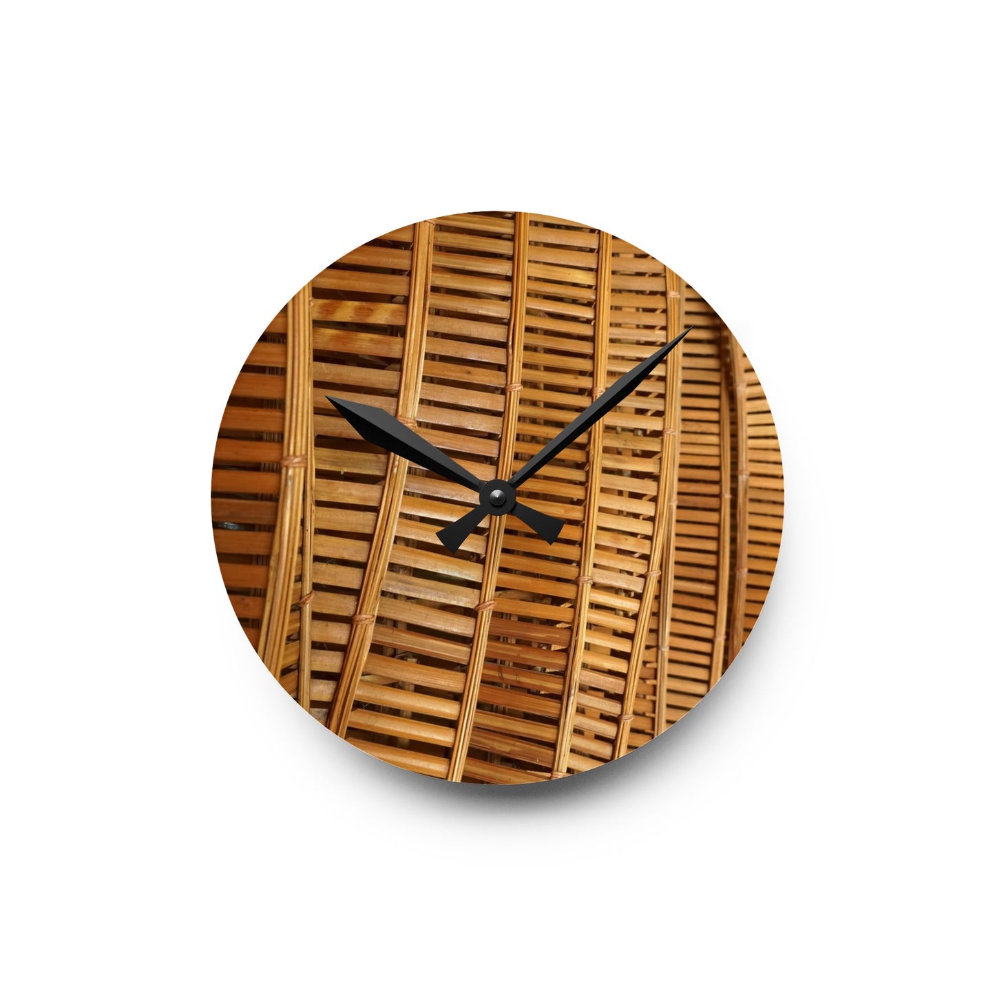 Acrylic Wall Clock, Natural Bamboo Flow