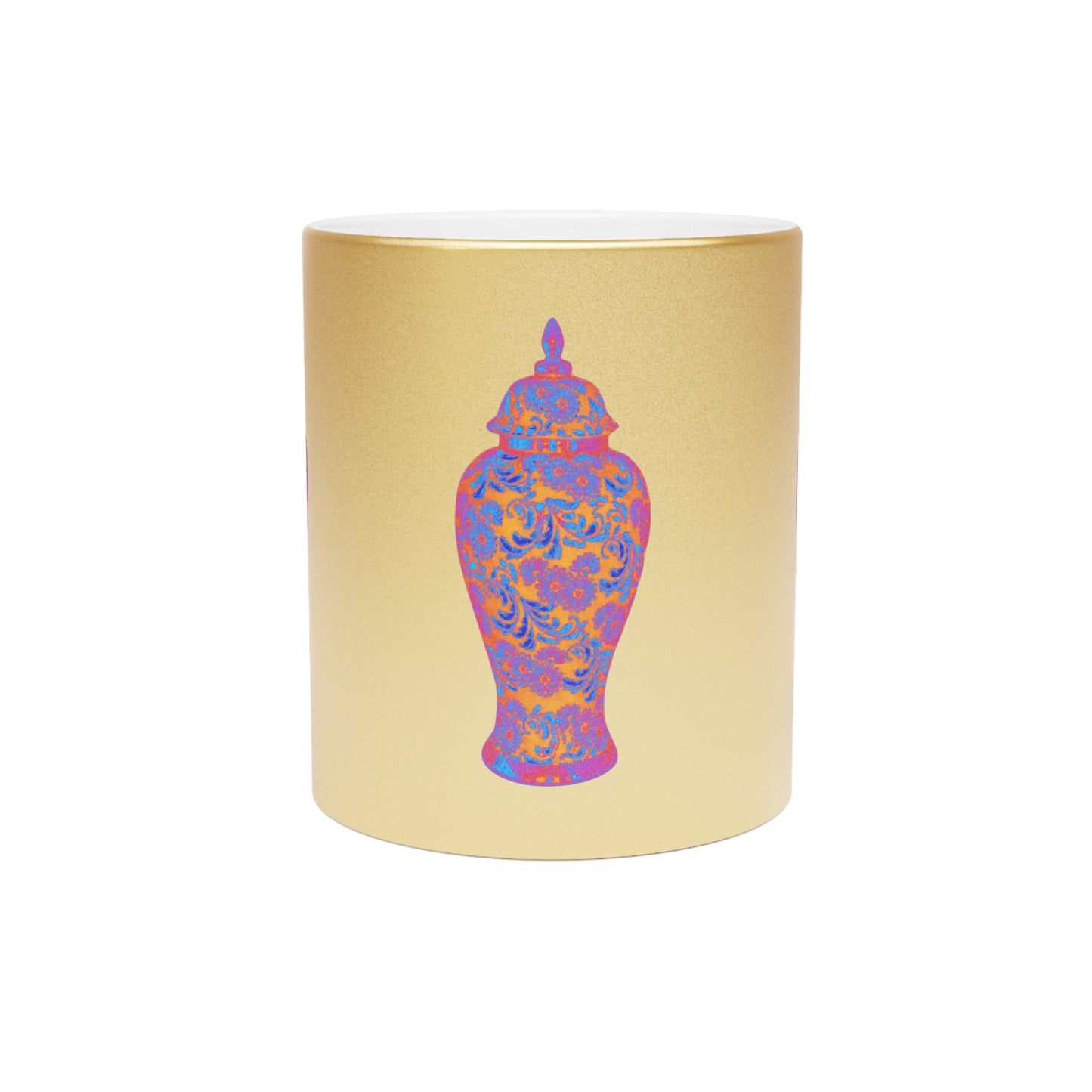 Colorful Tropical Design Metallic Mug, Gold or Silver - Heatwave Ginger Jar