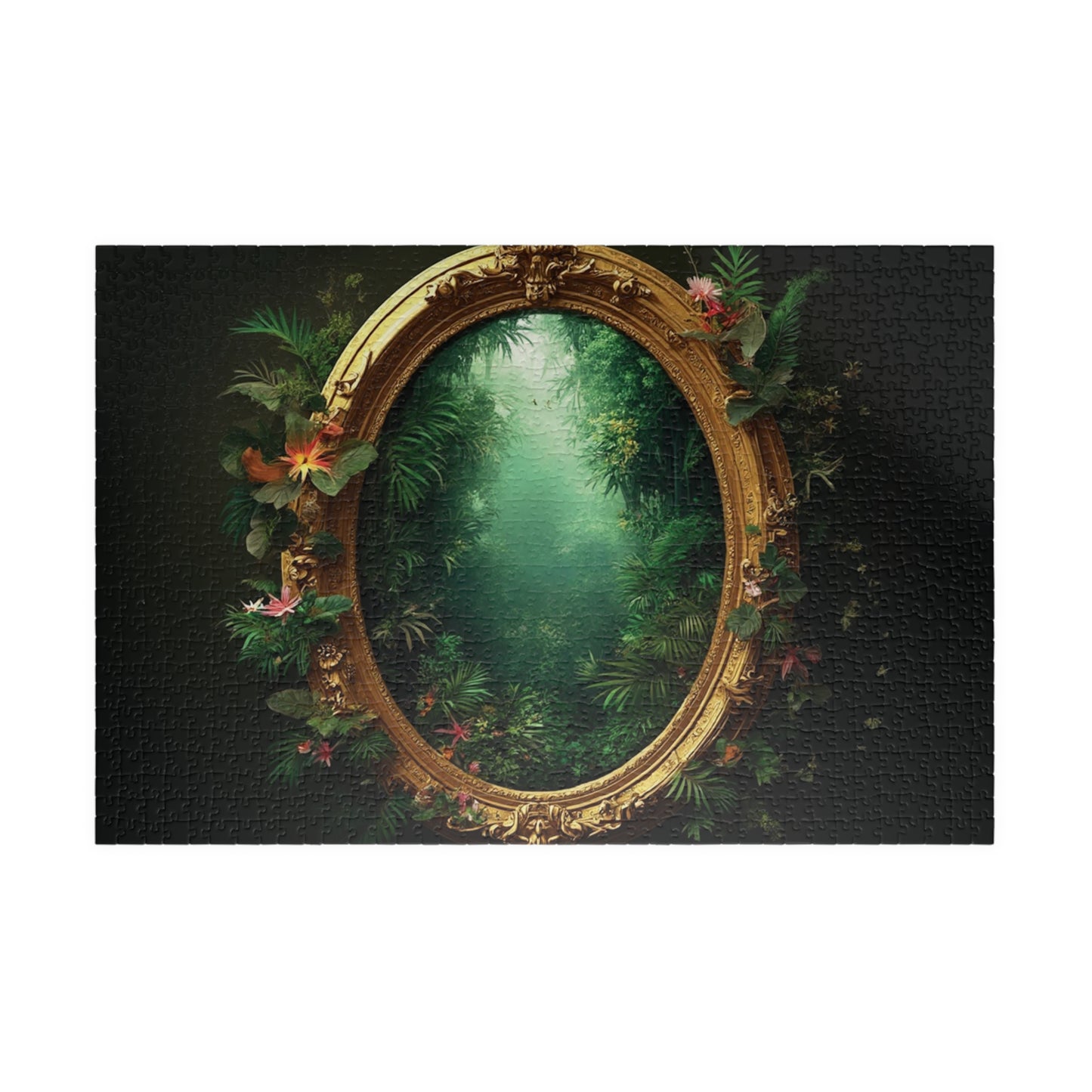 Golden Portal to Paradise Tropical Puzzle, 4 Sizes - Relaxing Jigsaw for Island Vibes