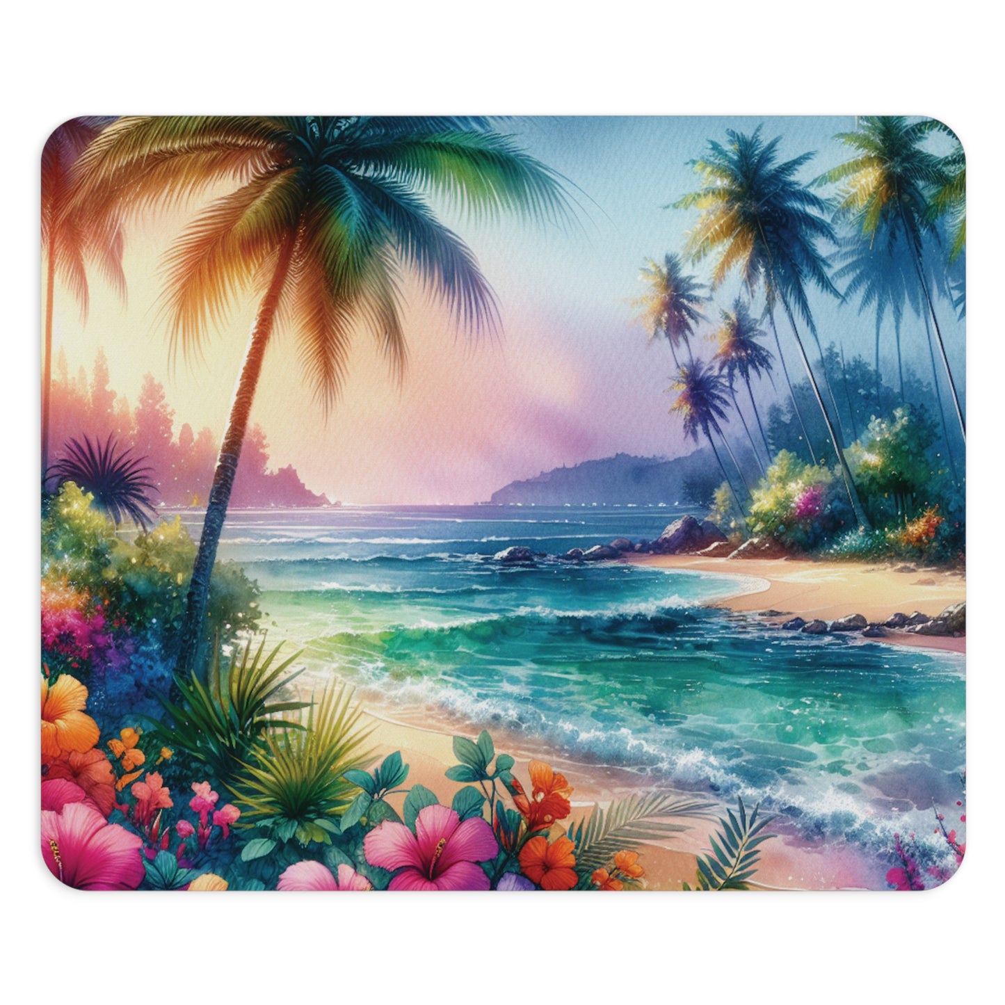 Coastal Mouse Pad, 2 Shapes - Beach Vibes for Home Office & Gamer / Bay of Peace