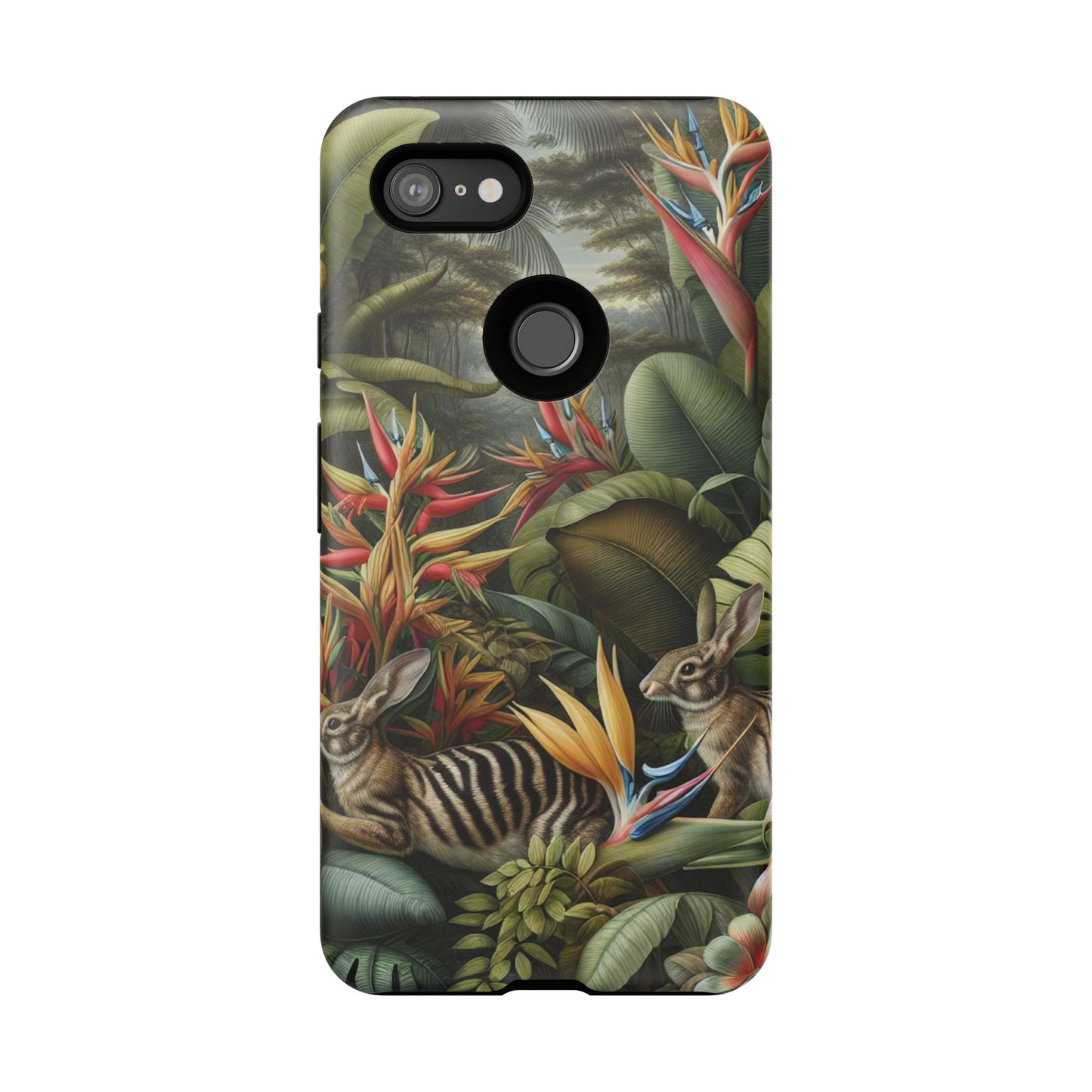 Rainforest Rabbit Outing Phone Case - Tough Cases with Summer Vibe