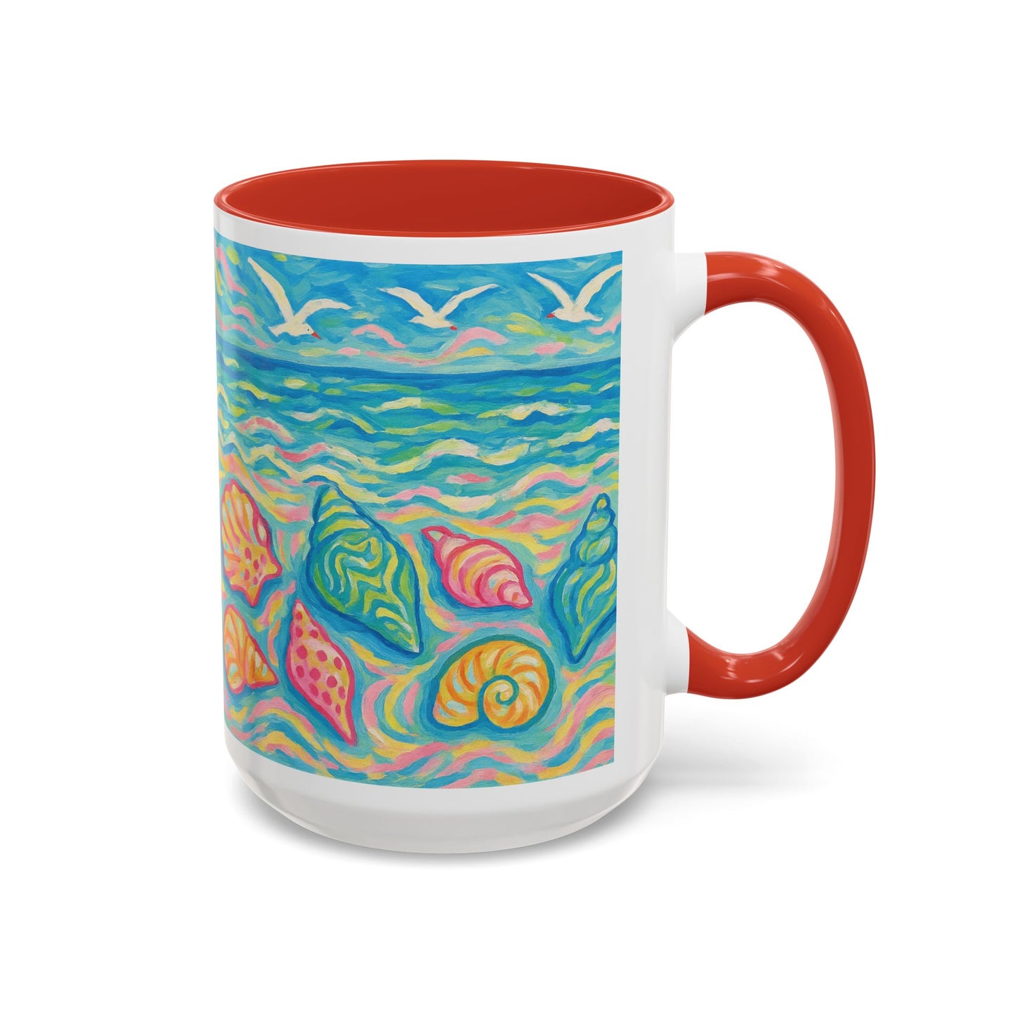 Accent Coffee Mug (11, 15oz), 8 Colors - Glow Seashells