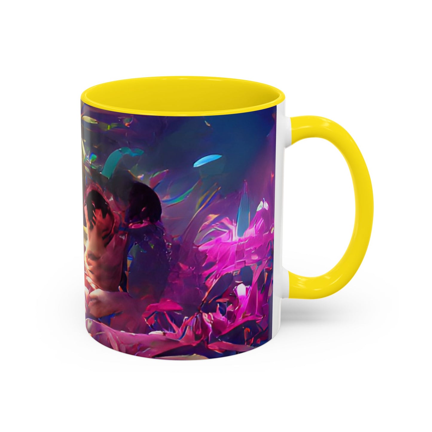 Accent Coffee Mug (11, 15oz) - Midnight Kiss in Tropical Garden