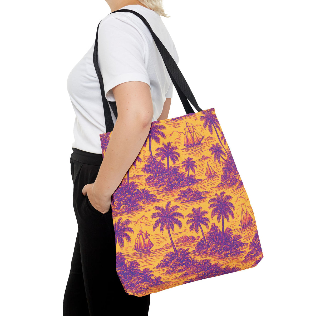 Faraway Toile/Pop Tote Bag - 3 Sizes