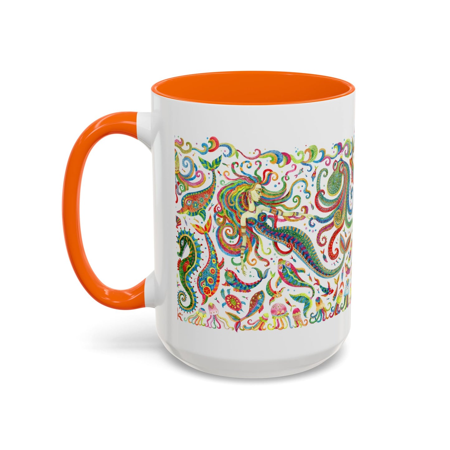 Accent Coffee Mug | Tropical-Inspired Drinkware / Colorful Mermaid Kingdom