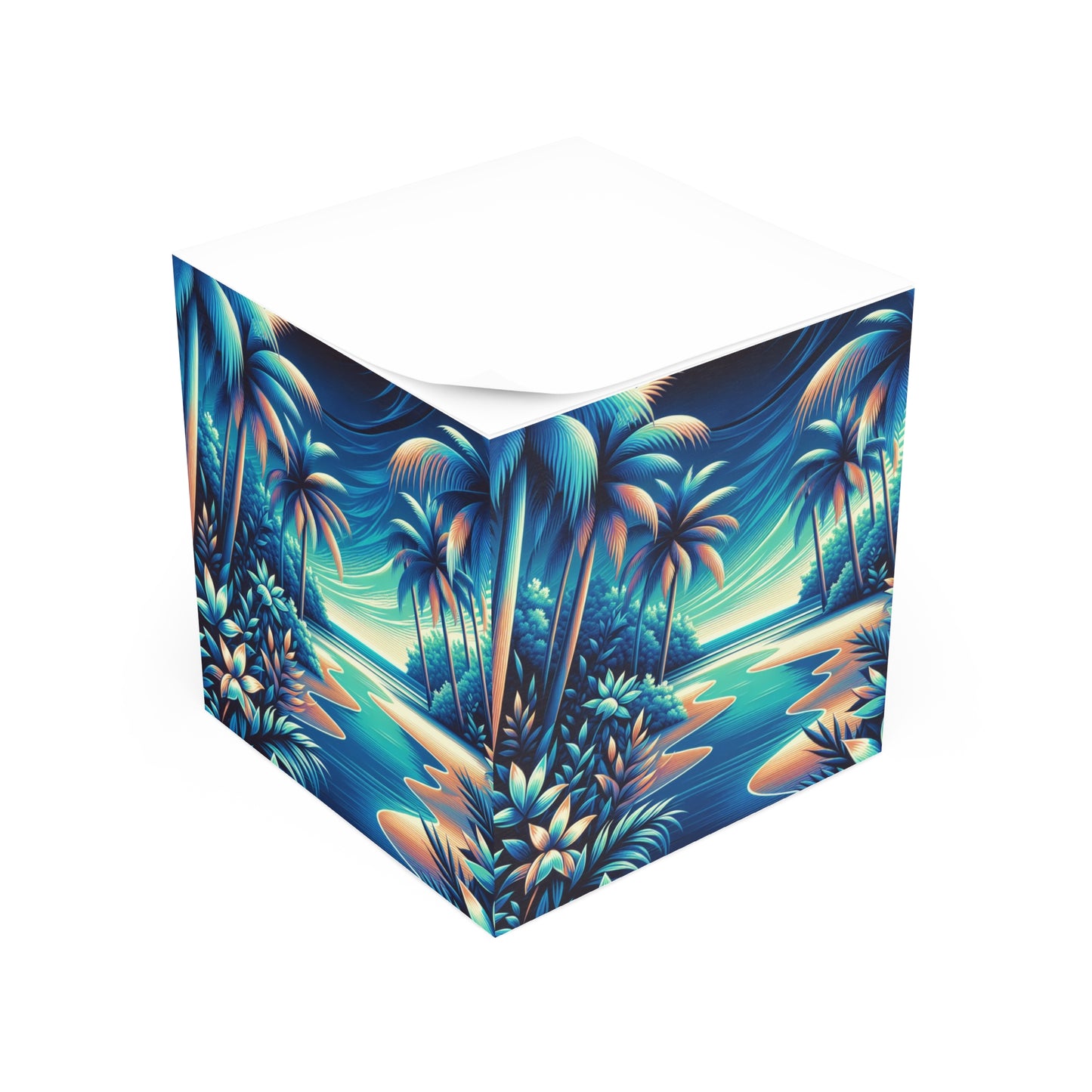 Note Cube - Neon Beach Blues