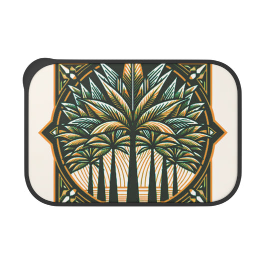 Bento Box with Utensils - Art Deco Palm #1