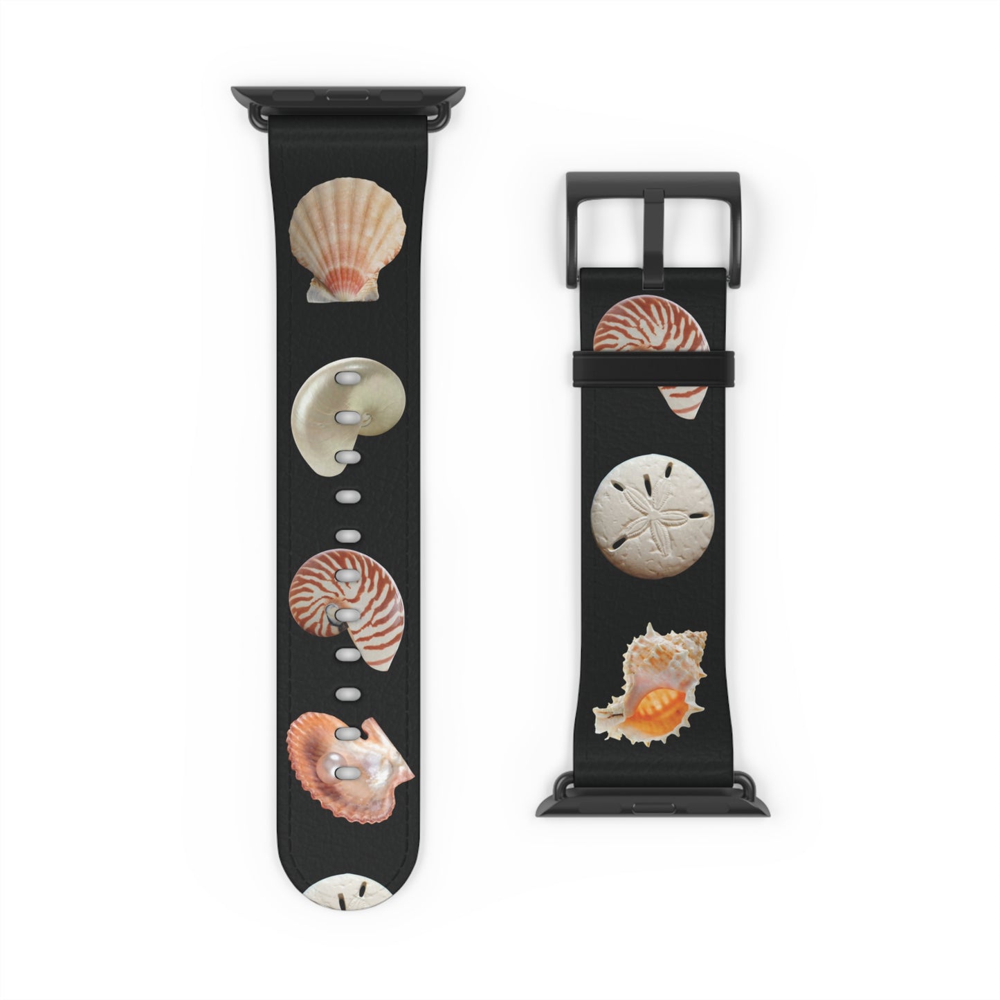 Apple Watch Band - Mixed REAL Seashells/Black