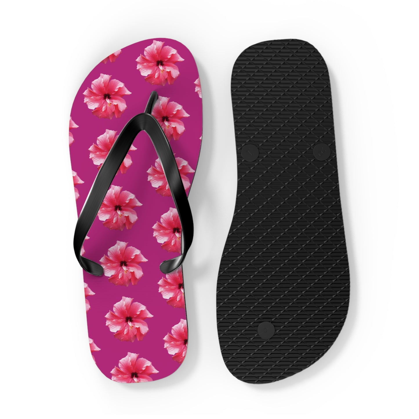 Flip Flops - Pink Hibiscus/Pink