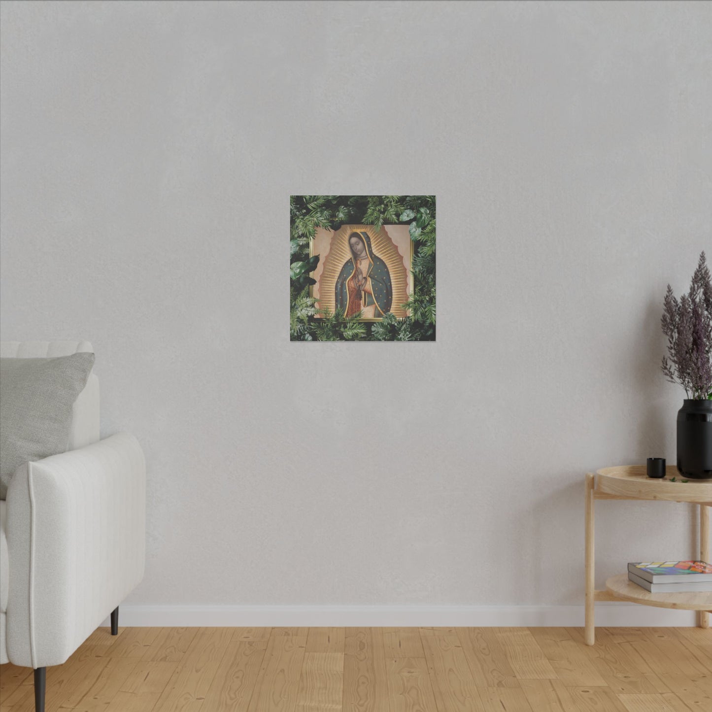 "Tropical Our Lady of Guadalupe" Religious Canvas Artwork - Stretched Canvas Print / Virgin Mary