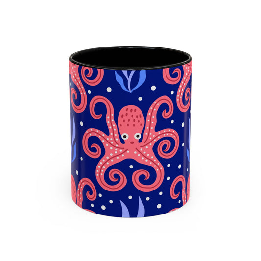 Accent Coffee Mug (11, 15oz), Tentacle Twist Octopus / Various Colors