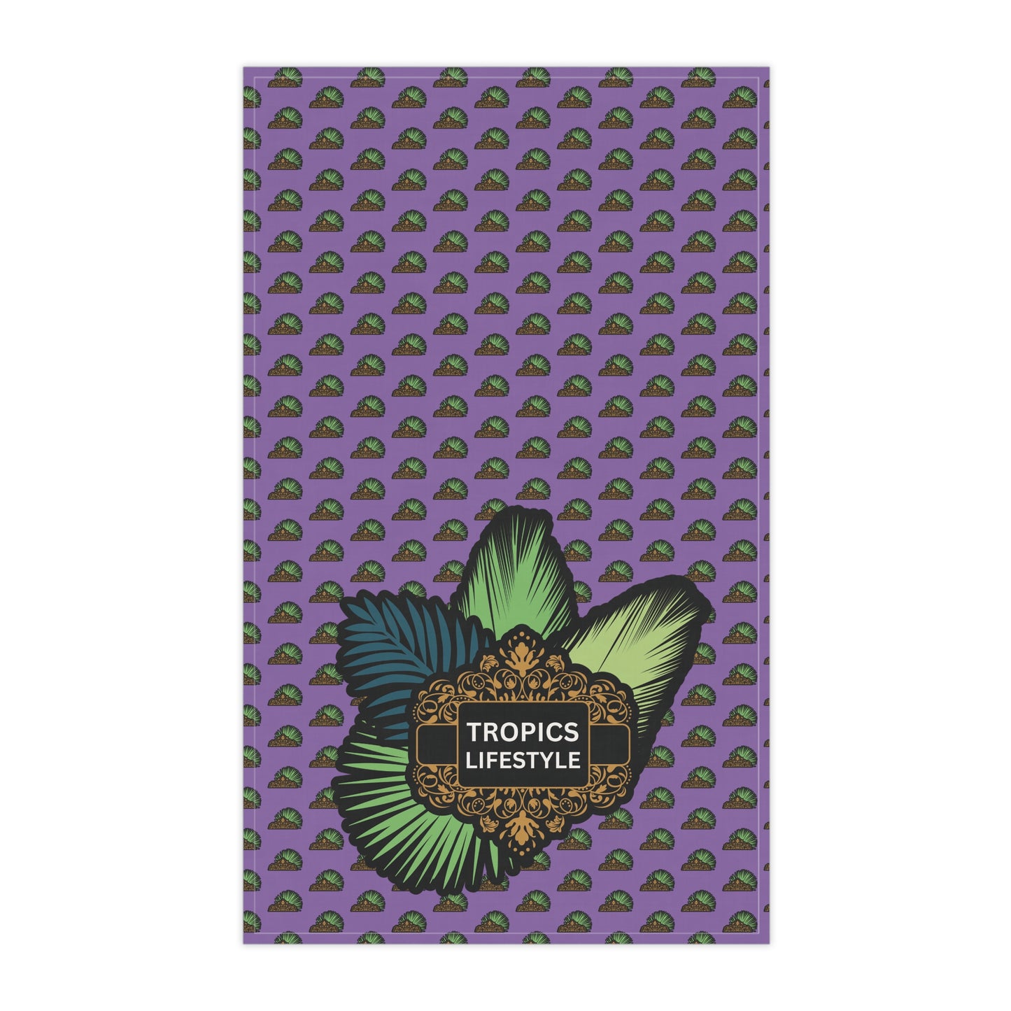 Tea Towels (cotton, poly), Tropics Lifestyle Deco Plant Logo, Micros Lt. Purple