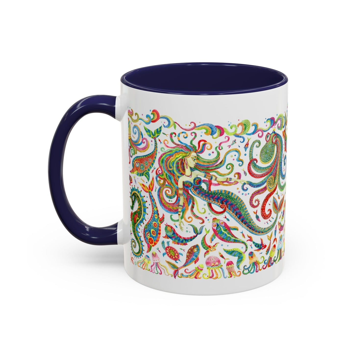 Accent Coffee Mug | Tropical-Inspired Drinkware / Colorful Mermaid Kingdom