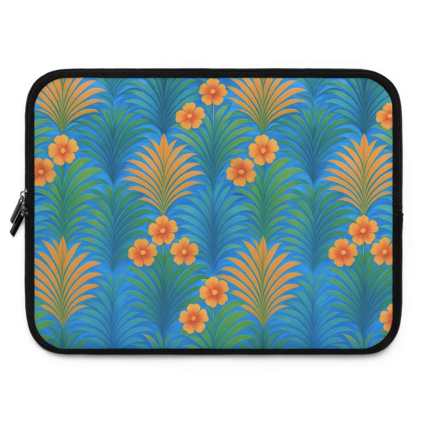 Tropical Laptop Sleeve, 5 Sizes - Perfect for Beach Lovers & Students / Sunrise Palms, Orange