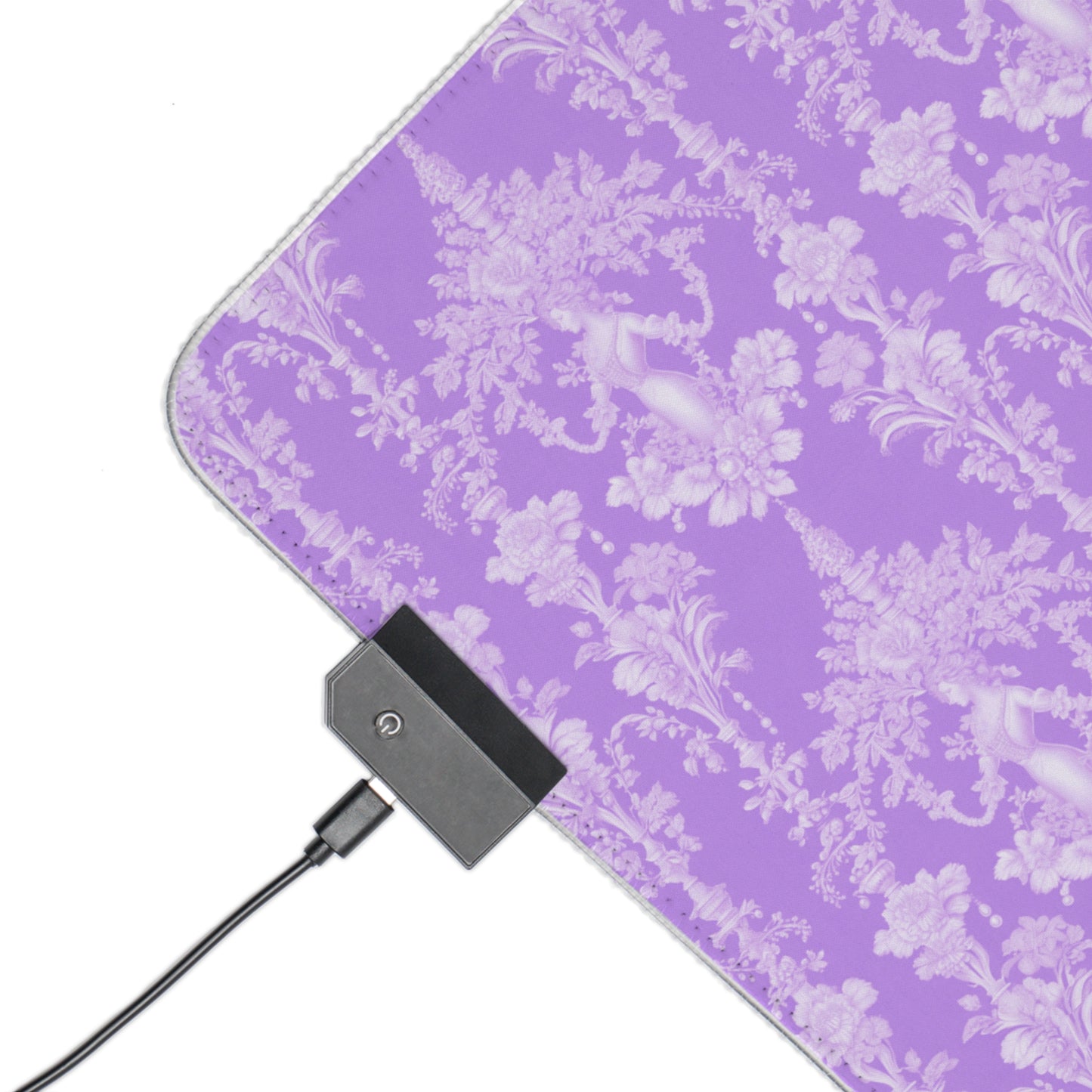 LED Gaming Mouse Pad With Vibrant RGB Lighting, 4 Sizes / Pearl Lady Toile, Amethyst