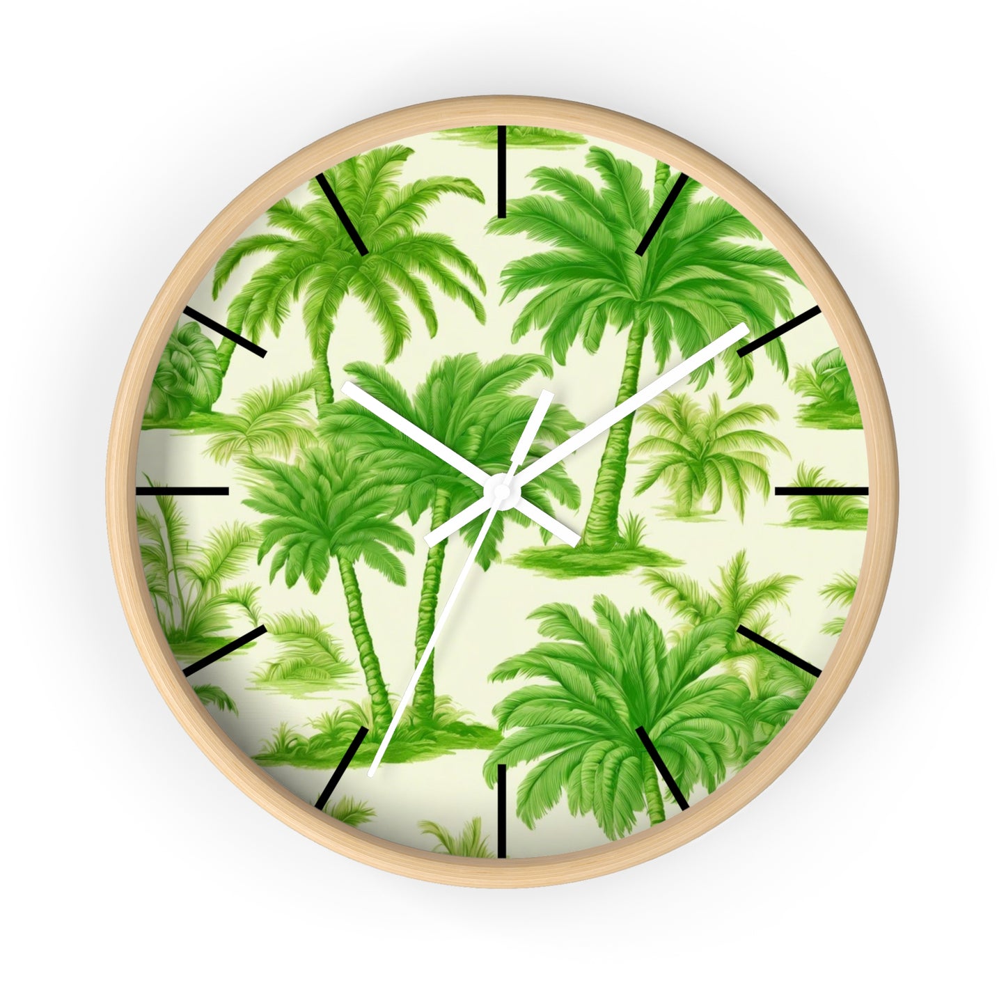 Wall Clock, Playful Palms Toile, Hands/Base Variants