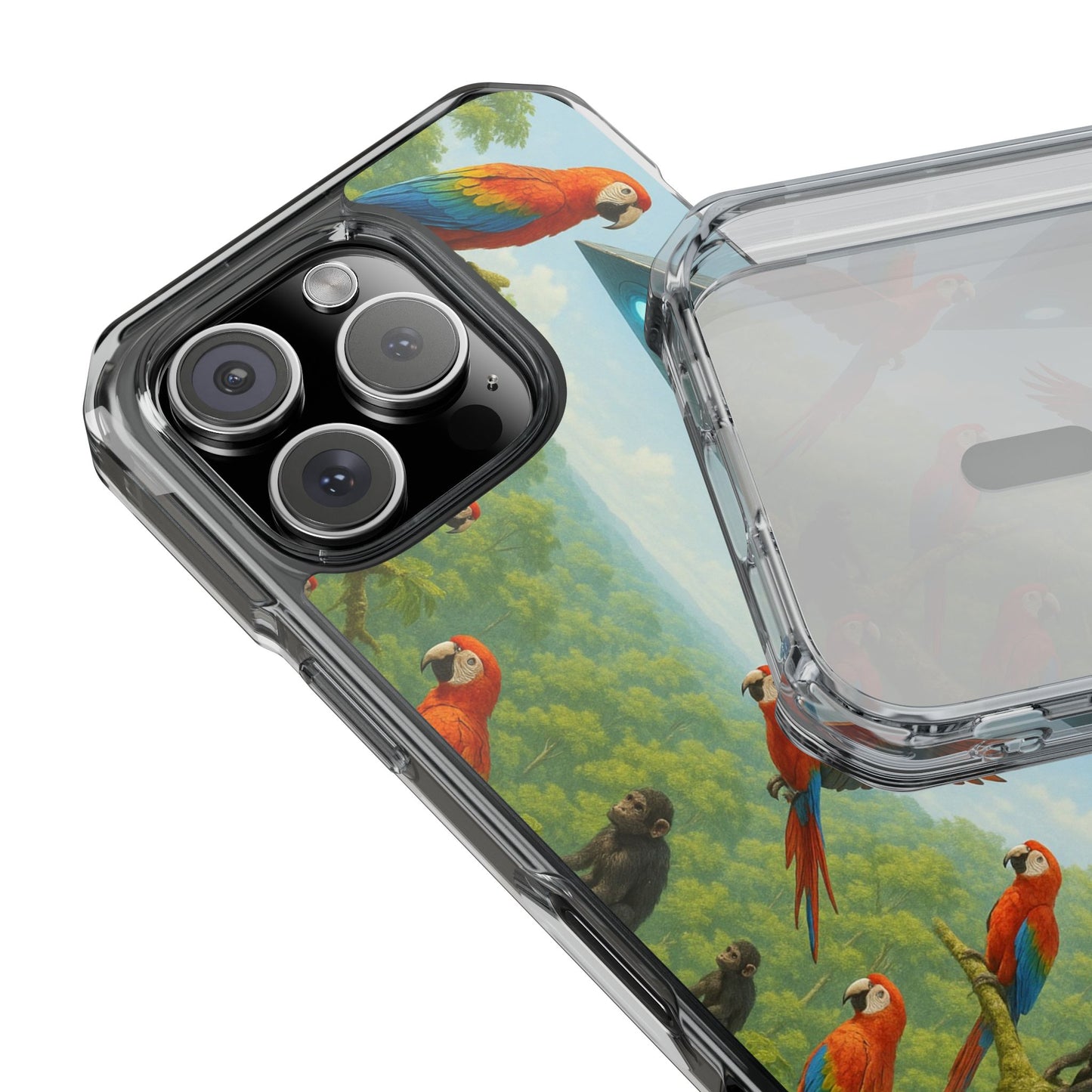 UFO and Macaws Magnetic Clear Phone Case, Many Models