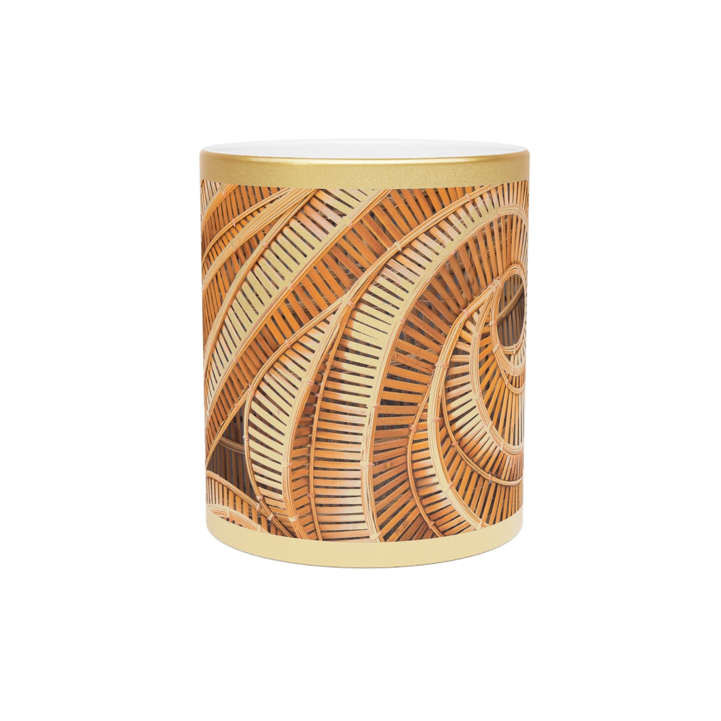 Tropical Metallic Mug, Gold or Silver - Natural Bamboo Spiral