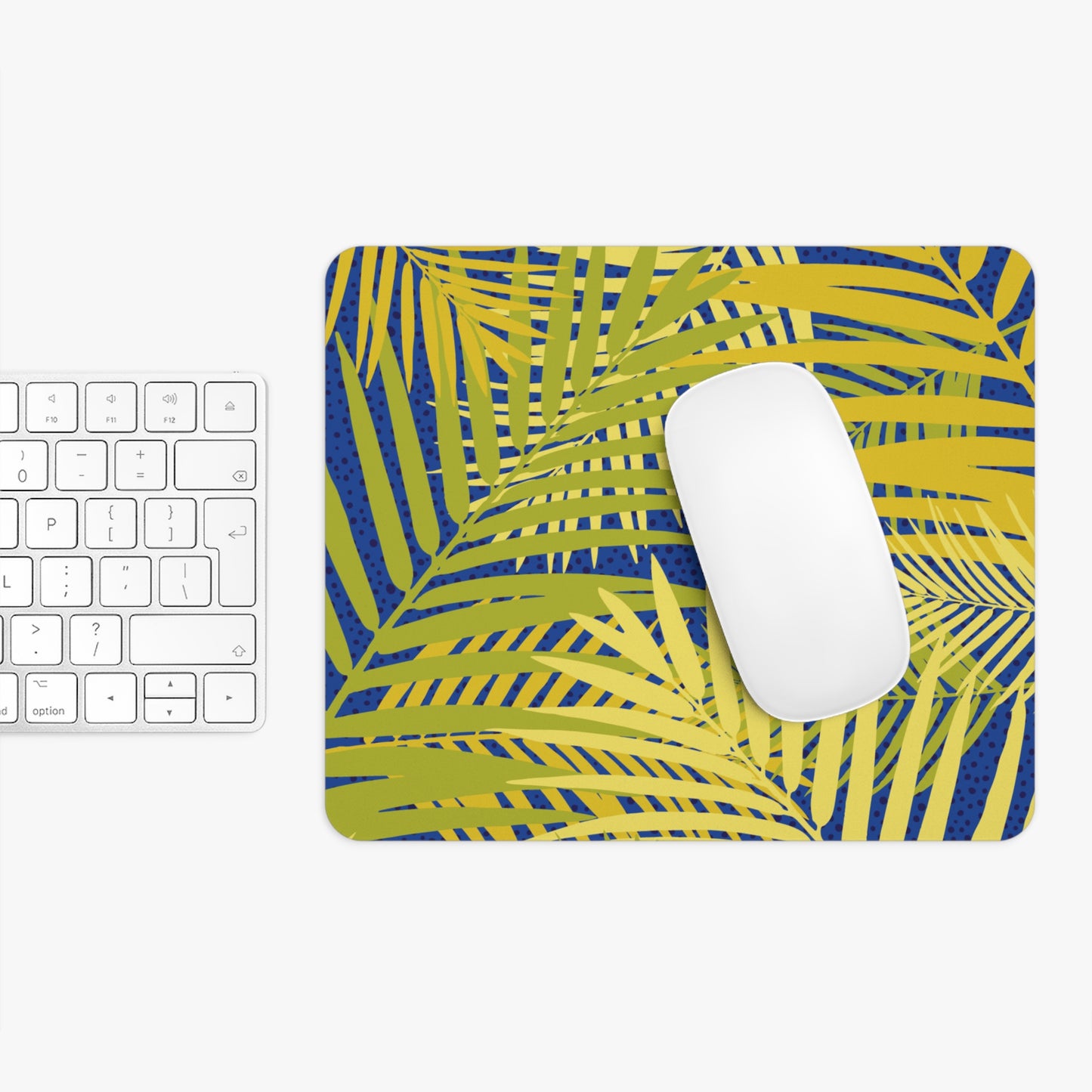 Tropical Mouse Pad, 2 Shapes - Beach Vibes for Home Office & Gamer / Golden Palms