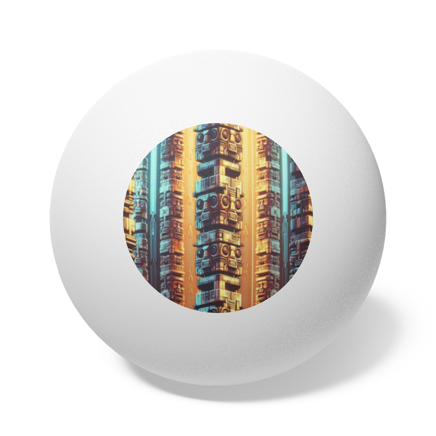 Tropical Paradise Ping Pong Balls - 6 Pack with Techno Tiki Totems