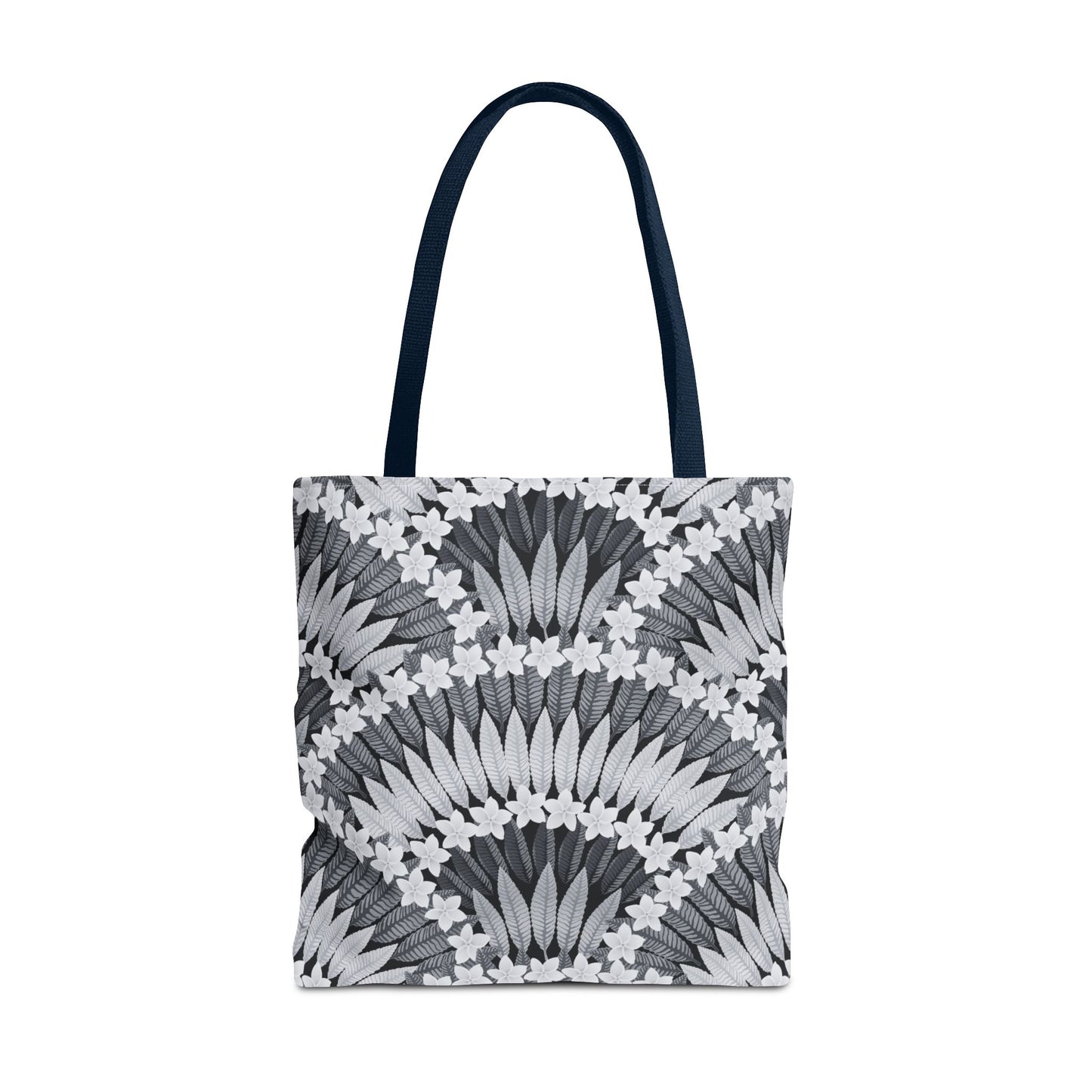 Plumeria and Palms BlackTote Bag - 3 Sizes