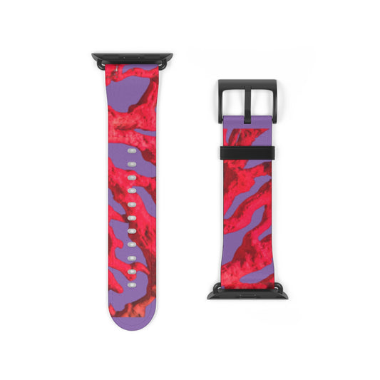 Apple Watch Band - Red Coral, purple background