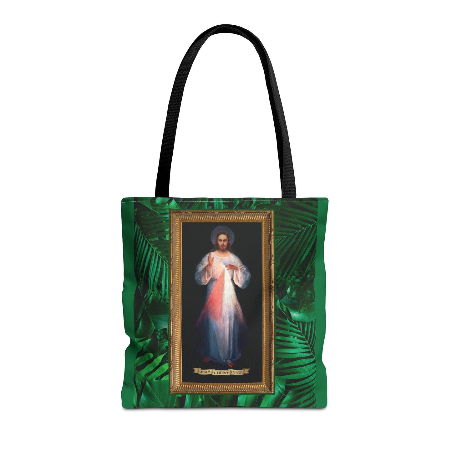 Religious Divine Mercy Tropical Tote Bag - 3 Sizes