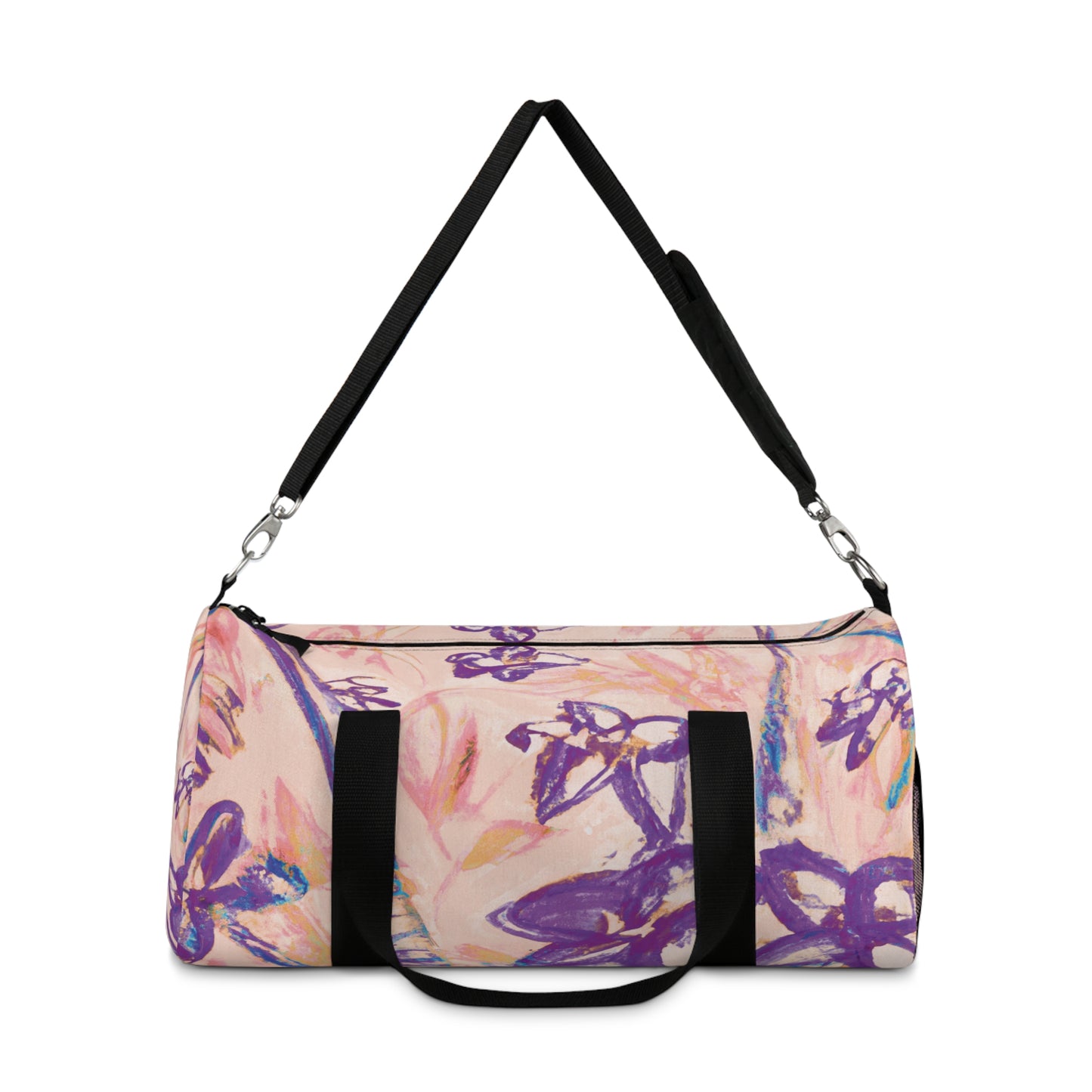 Tropical Rainforest Duffel Bag - Perfect for Travel and Gym / Tropical Doodles, Peach