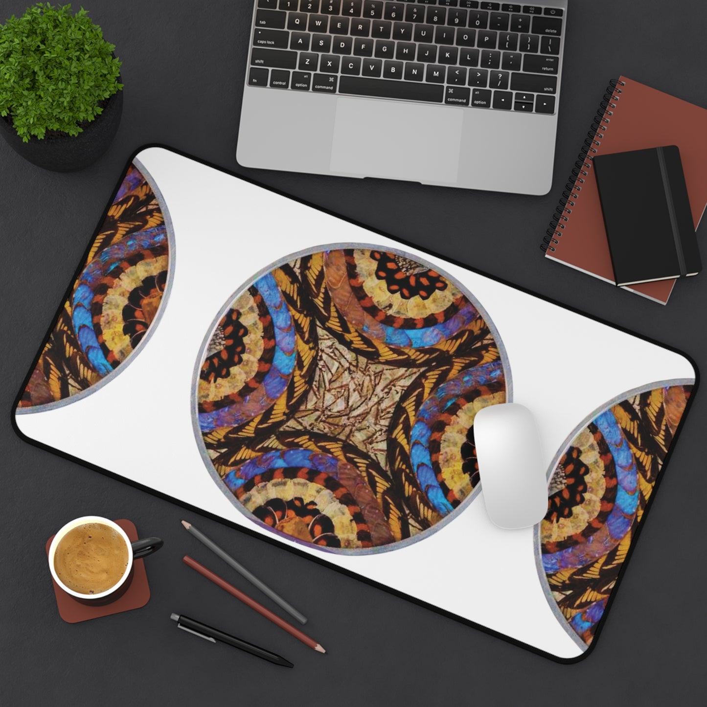 Tropical Mouse Pad/Desk Mat, 3 Sizes - Rainforest Design, Perfect for Home Office / Real Butterfly Wing Art