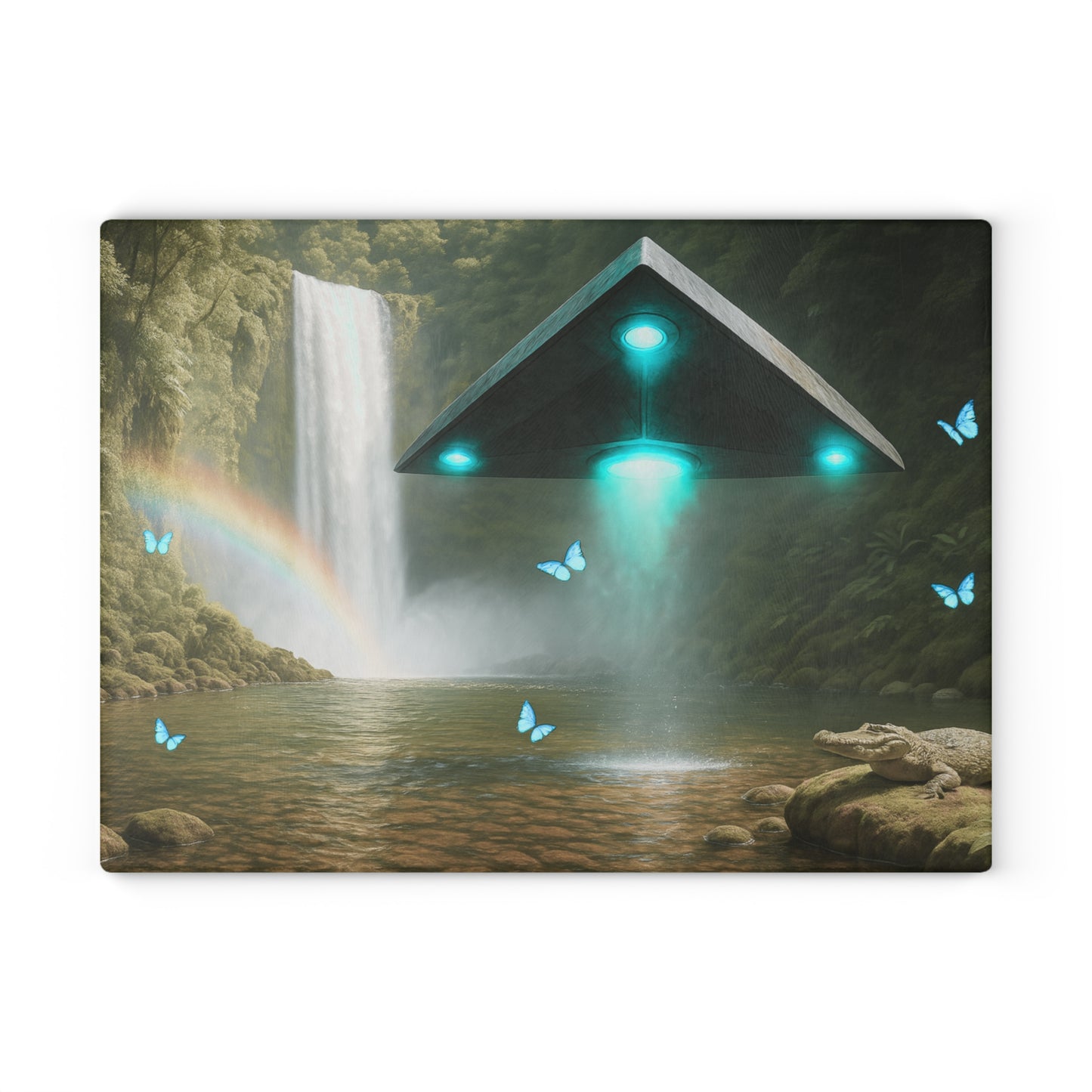 Glass Cutting Board, 2 sizes - UFO and Waterfall