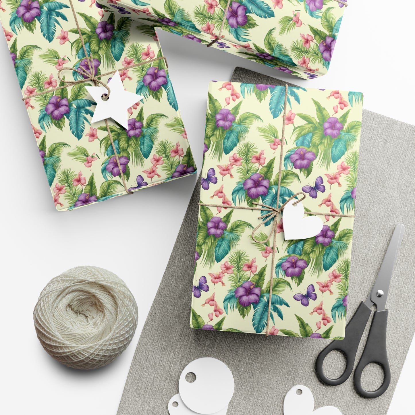 Wrapping Paper - Tropical Gift Wrap for All Occasions / 3 Sizes, 2 Finishes / Mary's Garden Toile