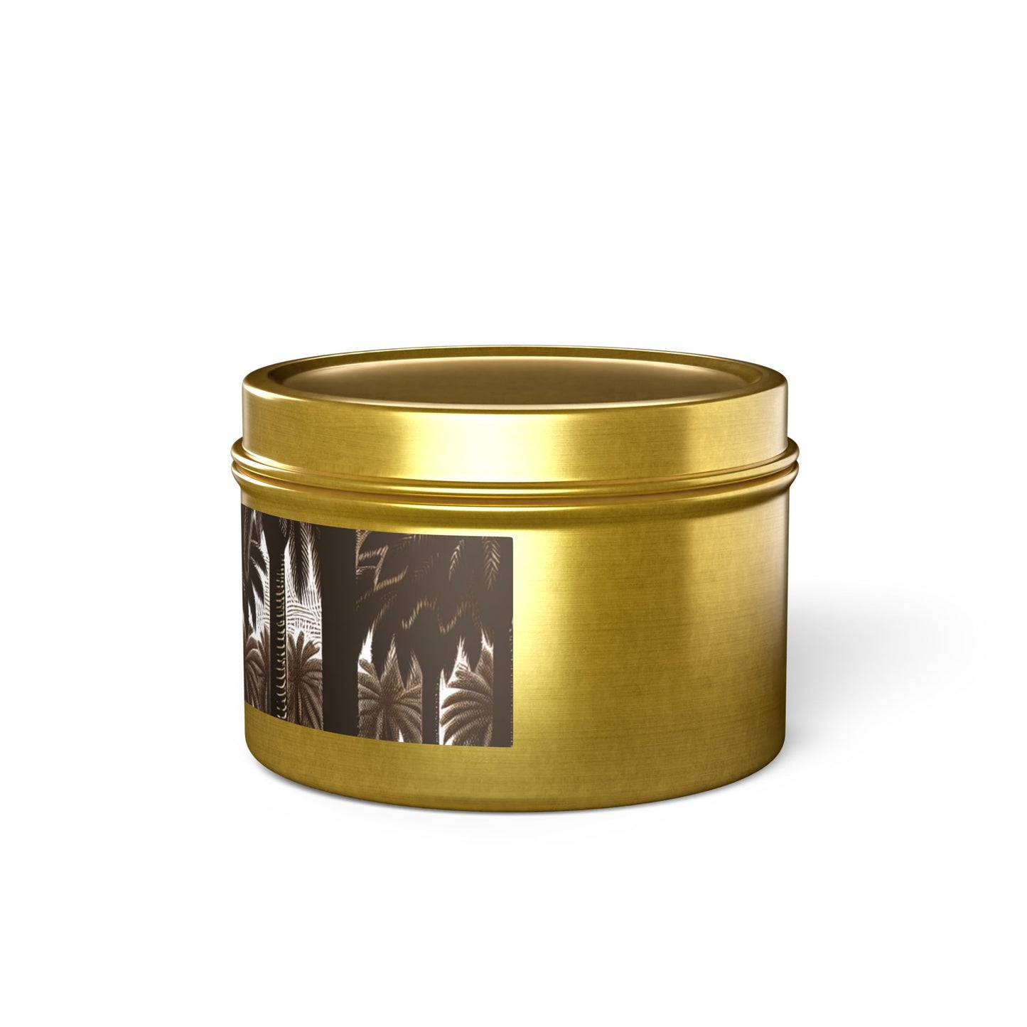 Tin Candles, 2 sizes, 3 tin colors - Woodcut Palm Grove