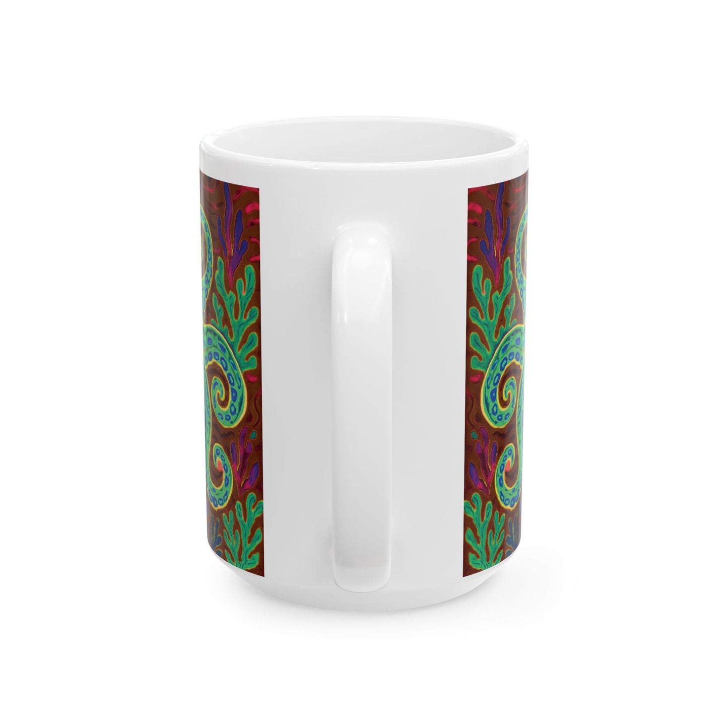 Ceramic White Mug - 11oz & 15oz, Gamma Octopus Kraken Joe
